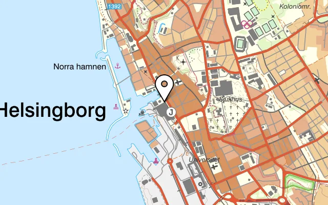 Karta som visar Sala Siam på Kungstorget 8, 252 78 Helsingborg
