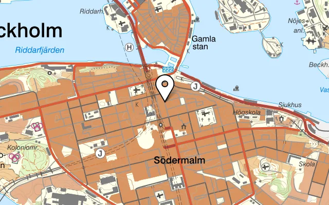 Karta som visar Samba Sushi på Götgatan 28, 118 46 Stockholm