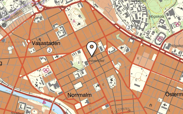 Karta som visar Bastard Burgers på Rehnsgatan 22, 113 57 Stockholm