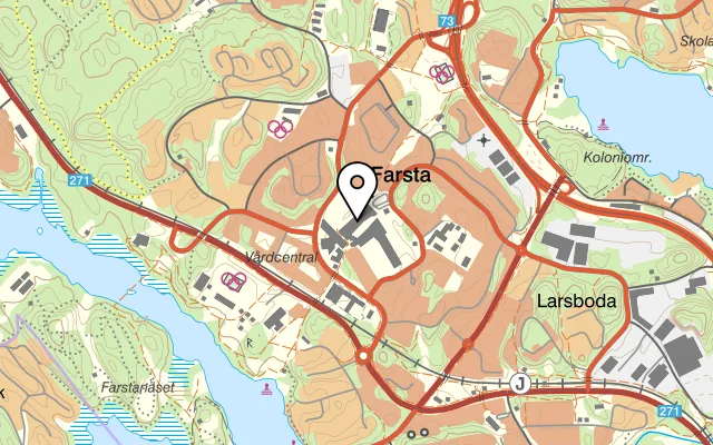 Karta som visar Bastard Burgers på Farstaplan 20, 123 47 Farsta