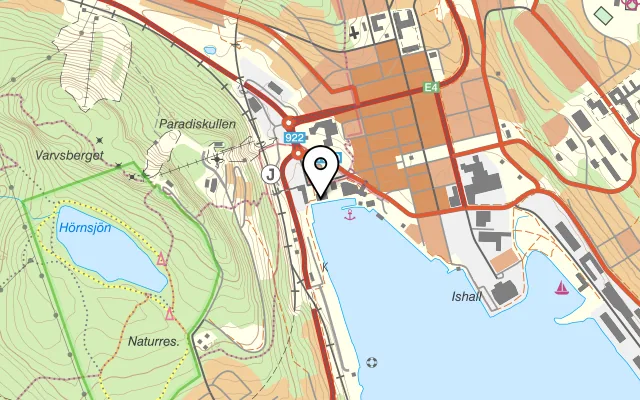 Karta som visar The Chef By the Sea på Järnvägsgatan 5E Strandkajen, Järnvägsgatan 5, 891 31 Örnsköldsvik