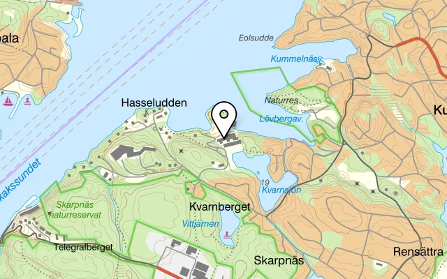Karta som visar Skepparholmen Nacka på Franckes väg, 132 39 Saltsjö-boo