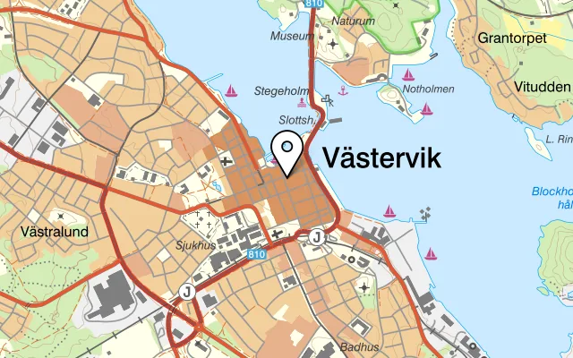 Karta som visar Grillhörnet på Brunnsgatan 5, 593 53 Västervik