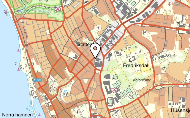 Karta som visar Campino Pizzeria Helsingborg på Norrbroplatsen 1, 254 42 Helsingborg
