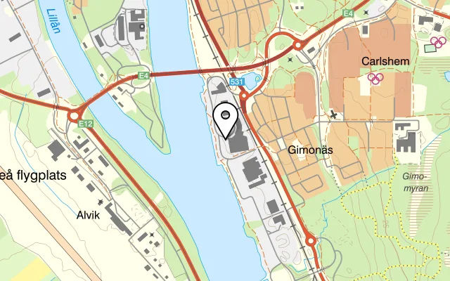 Karta som visar Big Boy på Strömpilsplatsen 16, 907 43 Umeå