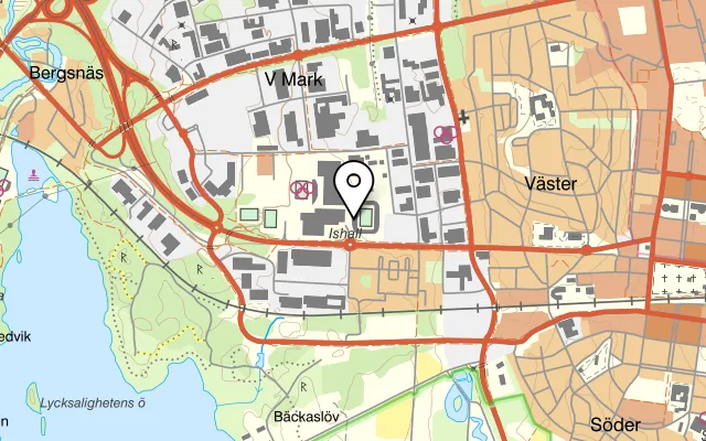 Karta som visar Östergatans Restaurang & Sportbar på Visma Arena, Storgatan 78, 352 46 Växjö