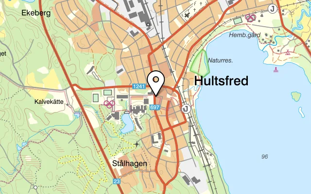Karta som visar Pizzeria Venezia på Bryggerigatan 9, 577 30 Hultsfred
