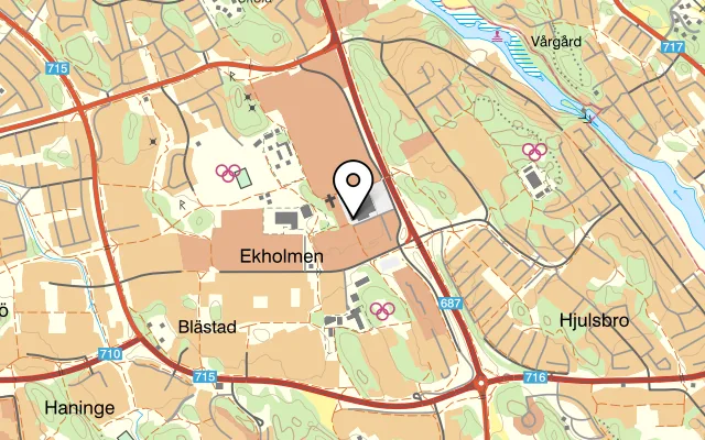 Karta som visar Pizzeria Venezia på Ekholmens centrum 2, 589 25 Linköping