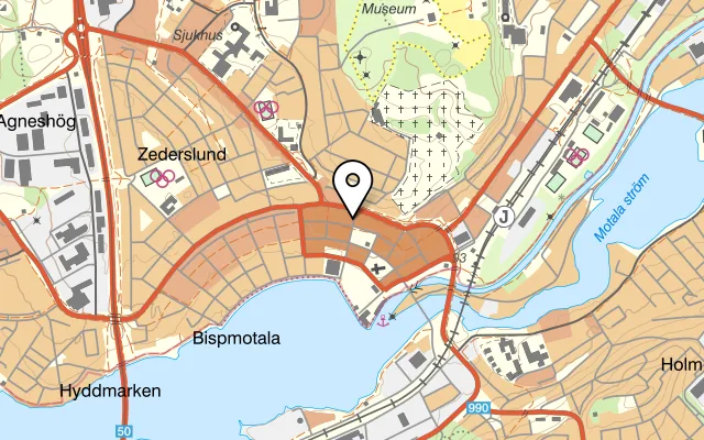 Karta som visar Ubbes & Kevva AB på Repslagaregatan 11, 591 30 Motala