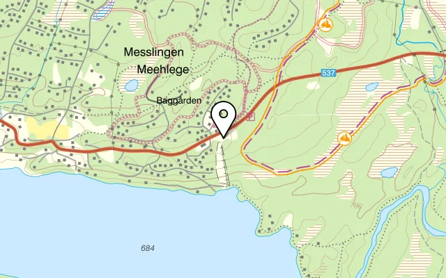 Karta som visar Baggårdens Wärdshus på Messlingen 214, 840 95 Funäsdalen