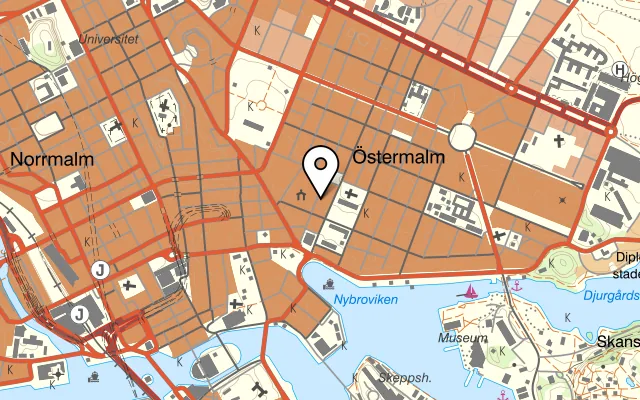 Karta som visar PONG Nybrogatan på Nybrogatan 18, 114 39 Stockholm