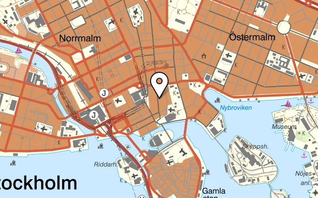Karta som visar RC Café och Pâtisserie på Regeringsgatan 26, 111 53 Stockholm