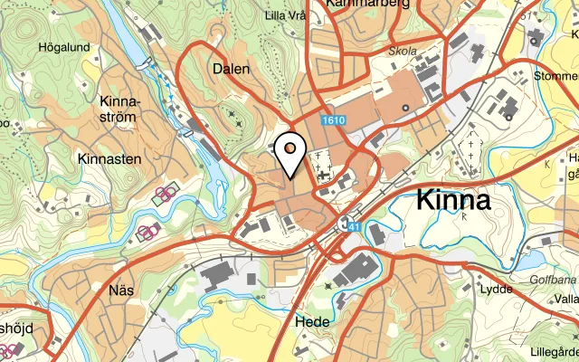 Karta som visar Bull Burgers på Mor Kerstins Torg 4, 511 54 Kinna