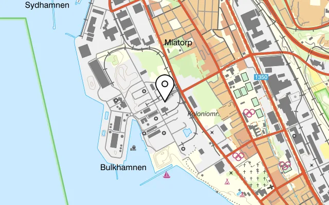 Karta som visar Grytan restaurang på Industrigatan 70, 252 32 Helsingborg