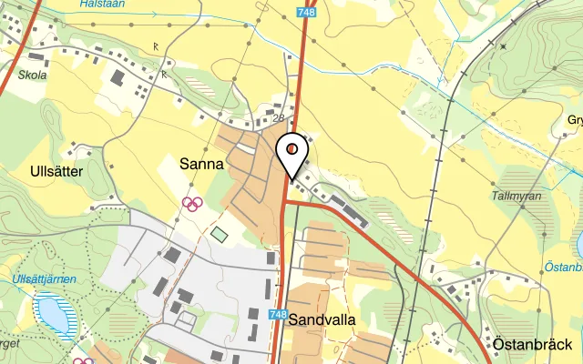 Karta som visar Mamma Mia Pizzeria Restaurang på Sannahedsvägen 2, 824 93 Hudiksvall