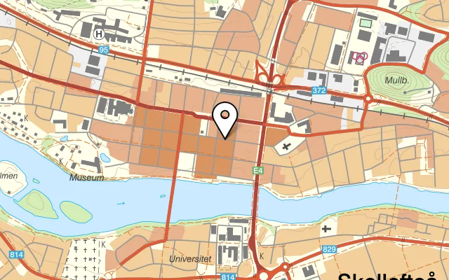 Karta som visar Bastard Burgers på Nygatan 52, 931 30 Skellefteå