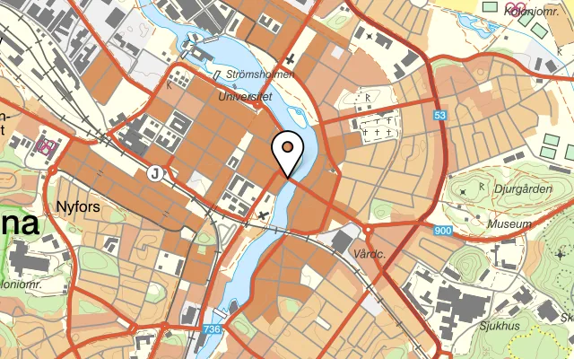 Karta som visar Phil's Burger på Kungsgatan 1, 632 20 Eskilstuna