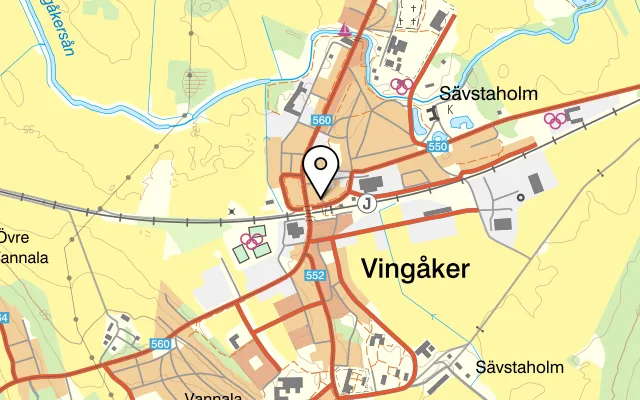 Karta som visar Pizzeria Viking på Köpmangatan 1, 643 30 Vingåker