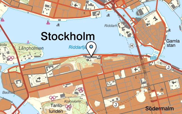 Karta som visar Restaurang Mynchen på Söder Mälarstrand 65, 118 25 Stockholm