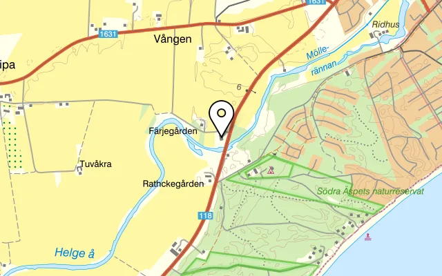 Karta som visar Rökeriet mellan Åhus & Yngsjö på Yngsjövägen 226, 296 91 Åhus