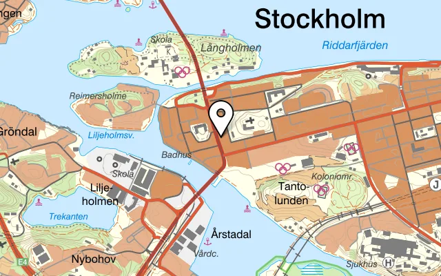 Karta som visar Hornstulls burgers & grill på Långholmsgatan 21, 117 33 Stockholm