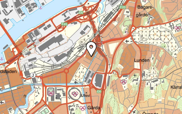 Karta som visar Restaurant Svinn på Norra Ågatan 6, 416 64 Göteborg