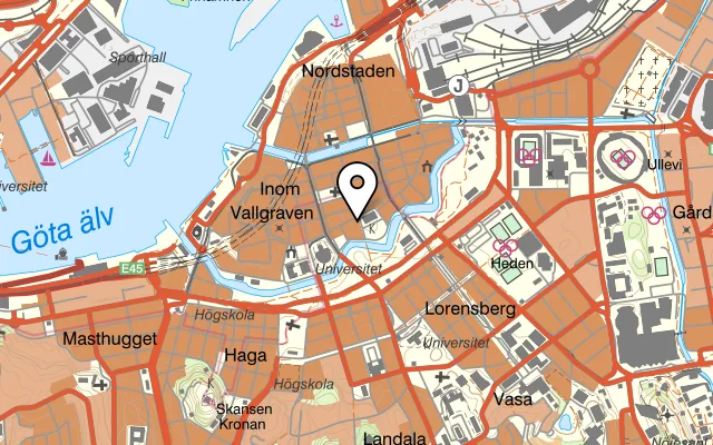 Karta som visar Yubi - Asiatisk Restaurang Göteborg på Kungstorget 3, 411 17 Göteborg