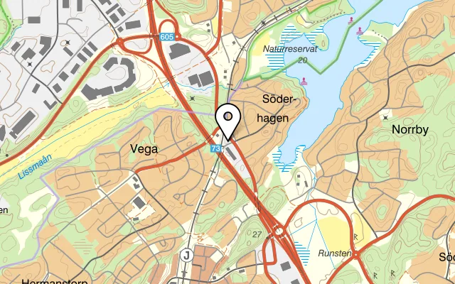 Karta som visar Balkan Steak House på Lignells väg 2, 136 49 Haninge