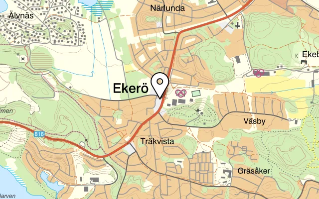 Karta som visar Pizzeria La Casa Gialo på Tunnlandsvägen 1, 178 37 Ekerö