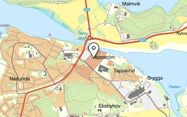 Karta som visar Poke Burger Ekerö på Mälarö torg 14a, 178 30 Ekerö