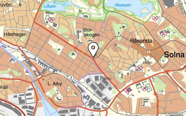 Karta som visar DIN-DIN CLUB på Gränsgatan 20, 172 78 Sundbyberg