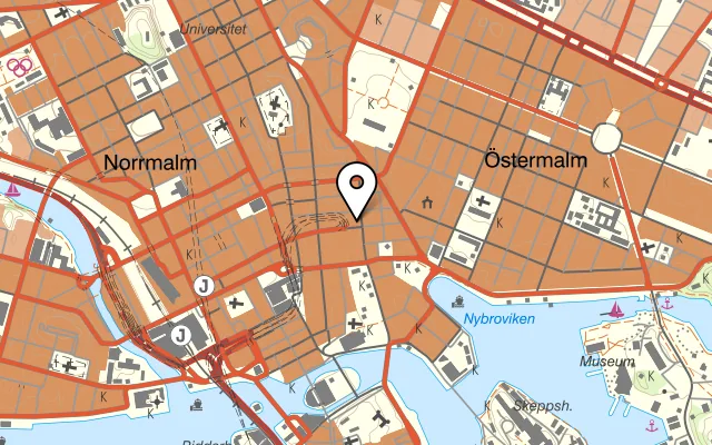 Karta som visar DIN-DIN CLUB MOOD STOCKHOLM på Norrlandsgatan 13, 111 43 Stockholm