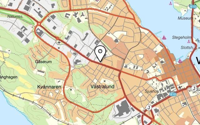 Karta som visar Alléns Restaurang & Pizzeria på Allén 54, 593 61 Västervik