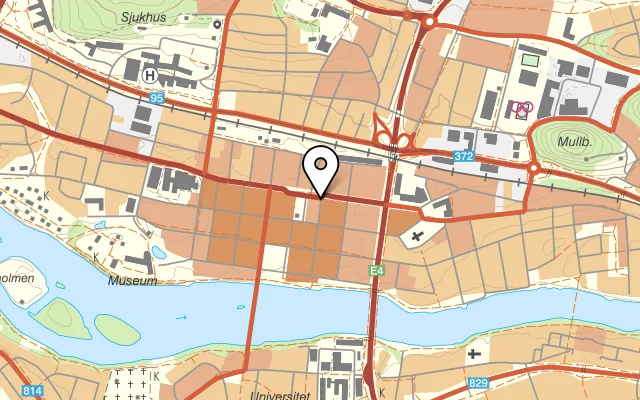 Karta som visar Wok N Roll AB på Hörnellgatan 17, 931 30 Skellefteå