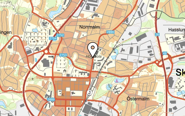 Karta som visar Pizzeria Milan på Mariestadsvägen 13, 541 45 Skövde