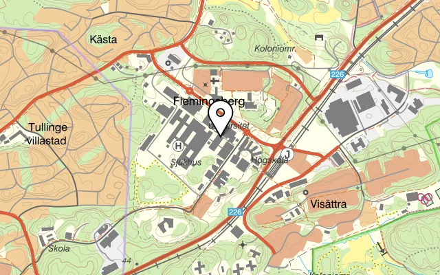 Karta som visar Marrakech Karolinska Universitetssjukhuset på Blickagången 9, 141 57 Huddinge