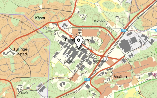 Karta som visar Stockholm Food Catering & Event AB på Blickagången 14, 141 52 Huddinge