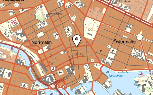 Karta som visar MAMA Kungsgatan på Kungsgatan 25, 111 56 Stockholm