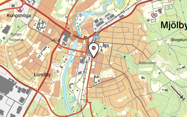 Karta som visar Mjölby Stadshotell på Järnvägsgatan 24, 595 52 Mjölby