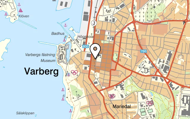 Karta som visar Varbergs Stadshotell Restaurang på Kungsgatan 24-26, 432 41 Varberg