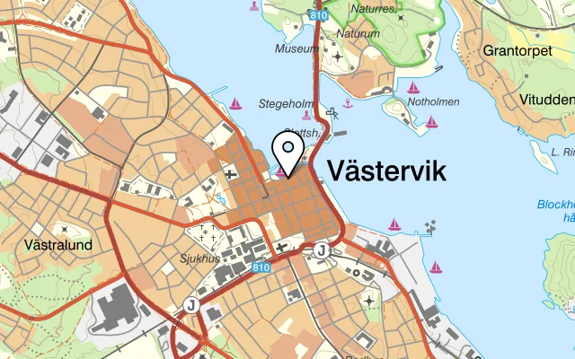 Karta som visar Burger Shack på Brunnsgatan 1, 593 30 Västervik