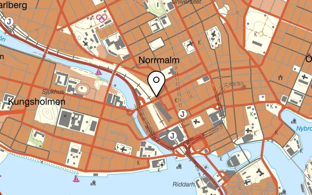 Karta som visar SEN Street Kitchen på Kungsbron 8, 111 22 Stockholm