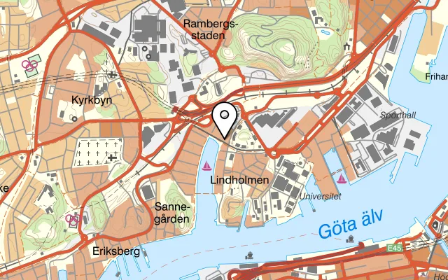 Karta som visar Sushi Sannegården på Ceresgatan 14, 417 58 Göteborg