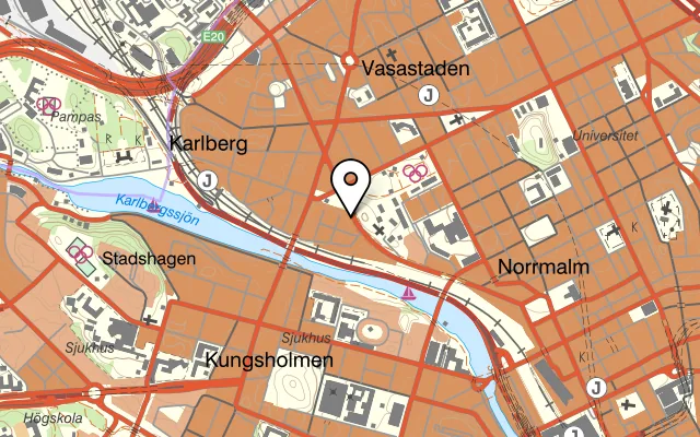 Karta som visar Sweets by Camilla på Torsgatan 31, 113 21 Stockholm