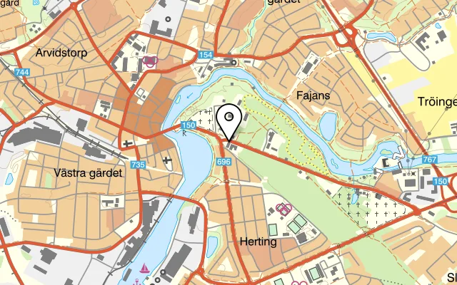 Karta som visar Lilla Napoli på Halmstadvägen 1, 311 45 Falkenberg