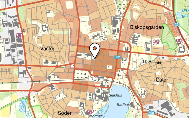 Karta som visar GALAI på Nygatan, 352 31 Växjö
