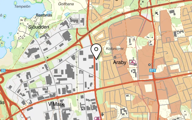 Karta som visar Restaurang M&P på Arabygatan 82, 352 46 Växjö