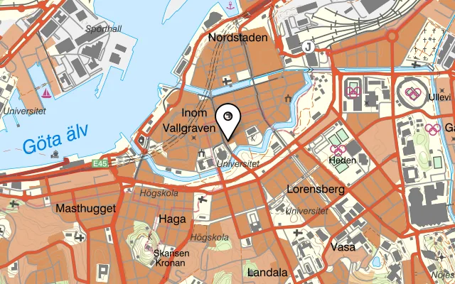 Karta som visar Gumman Elvira på Västra Hamngatan 24, 411 17 Göteborg