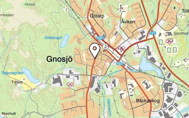 Karta som visar Pizzeria Tre Kronor på Köpmansgatan 18, 335 30 Gnosjö