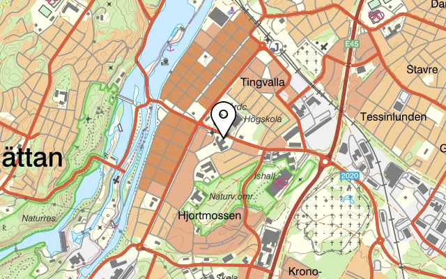 Karta som visar Restaurang Västan på 461 30, Gustava Melins gata 2, 461 32 Trollhättan